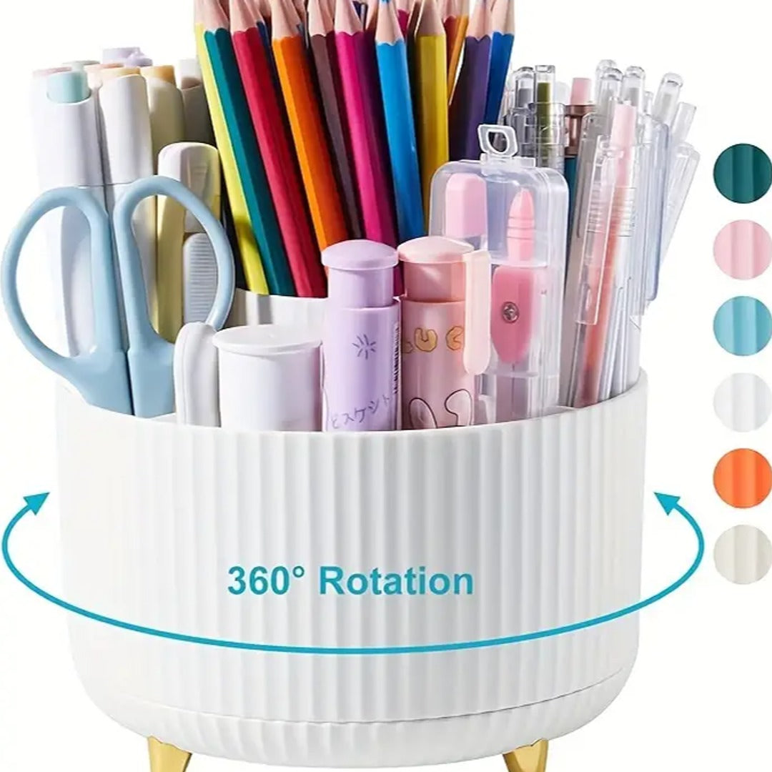 Swivel Makeup Brush & Pen Storage Box
