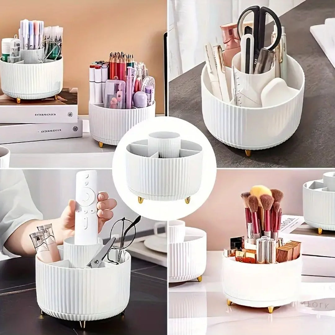 Swivel Makeup Brush & Pen Storage Box