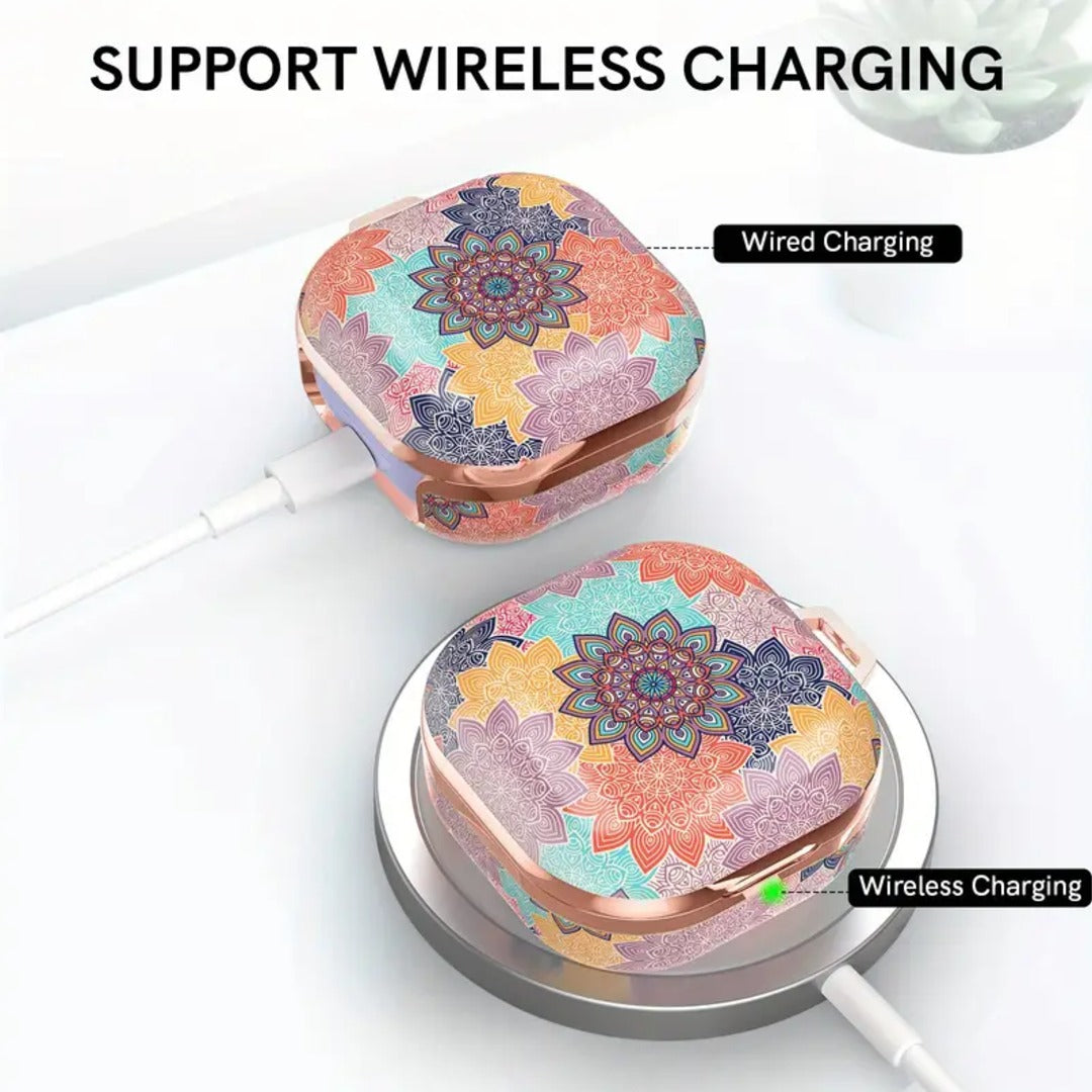 Vibrant Mandala-Patterned Bohemian Silicone Earphone Case