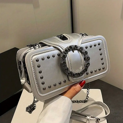 Rivet Motorcycle Chain Clutch Bag