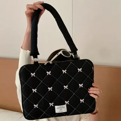 Dreamy Blush Bow Handle Macbook Bag
