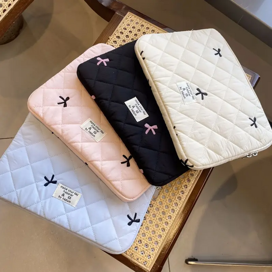 Bow Embroidered Ballet Style MacBook Bag