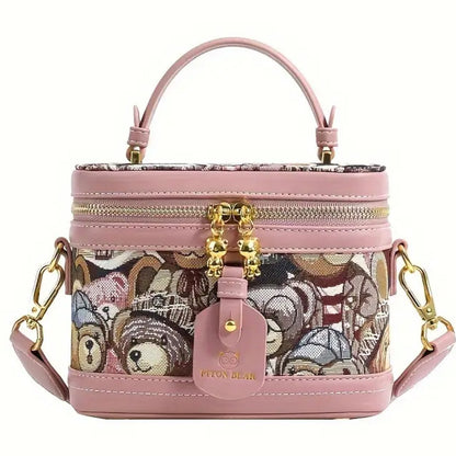 Teddy Bear Chic Compact Crossbody Bag