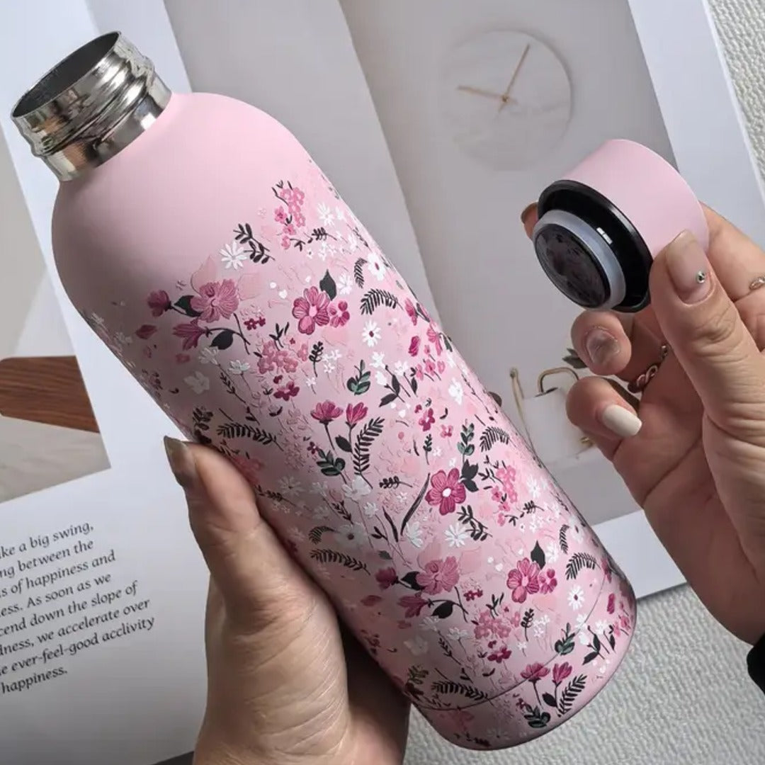Floral Stainless Steel Insulated Water Bottle