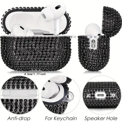 Sparkling Crystal AirPods Case with Gold Keychain