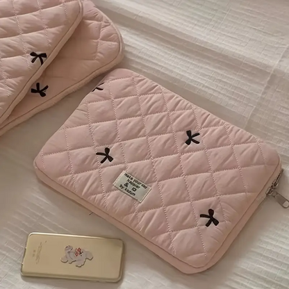 Bow Embroidered Ballet Style MacBook Bag