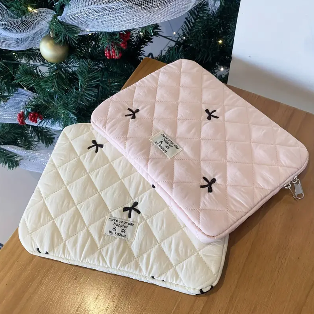Bow Embroidered Ballet Style MacBook Bag