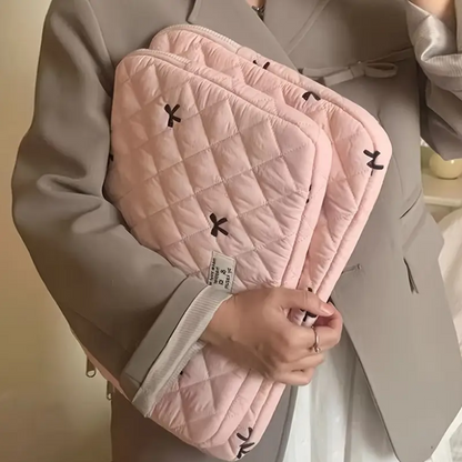 Bow Embroidered Ballet Style MacBook Bag
