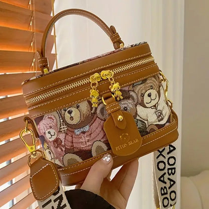 Teddy Bear Chic Compact Crossbody Bag