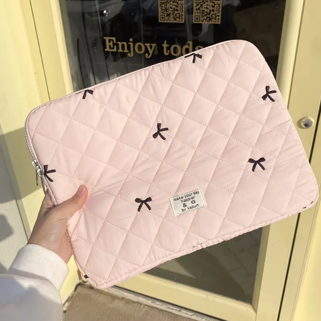 Bow Embroidered Ballet Style MacBook Bag