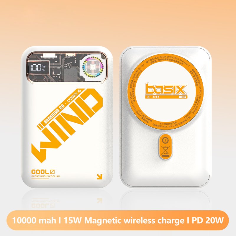 Compact 10000mAh 15W Magnetic Wireless Power Bank